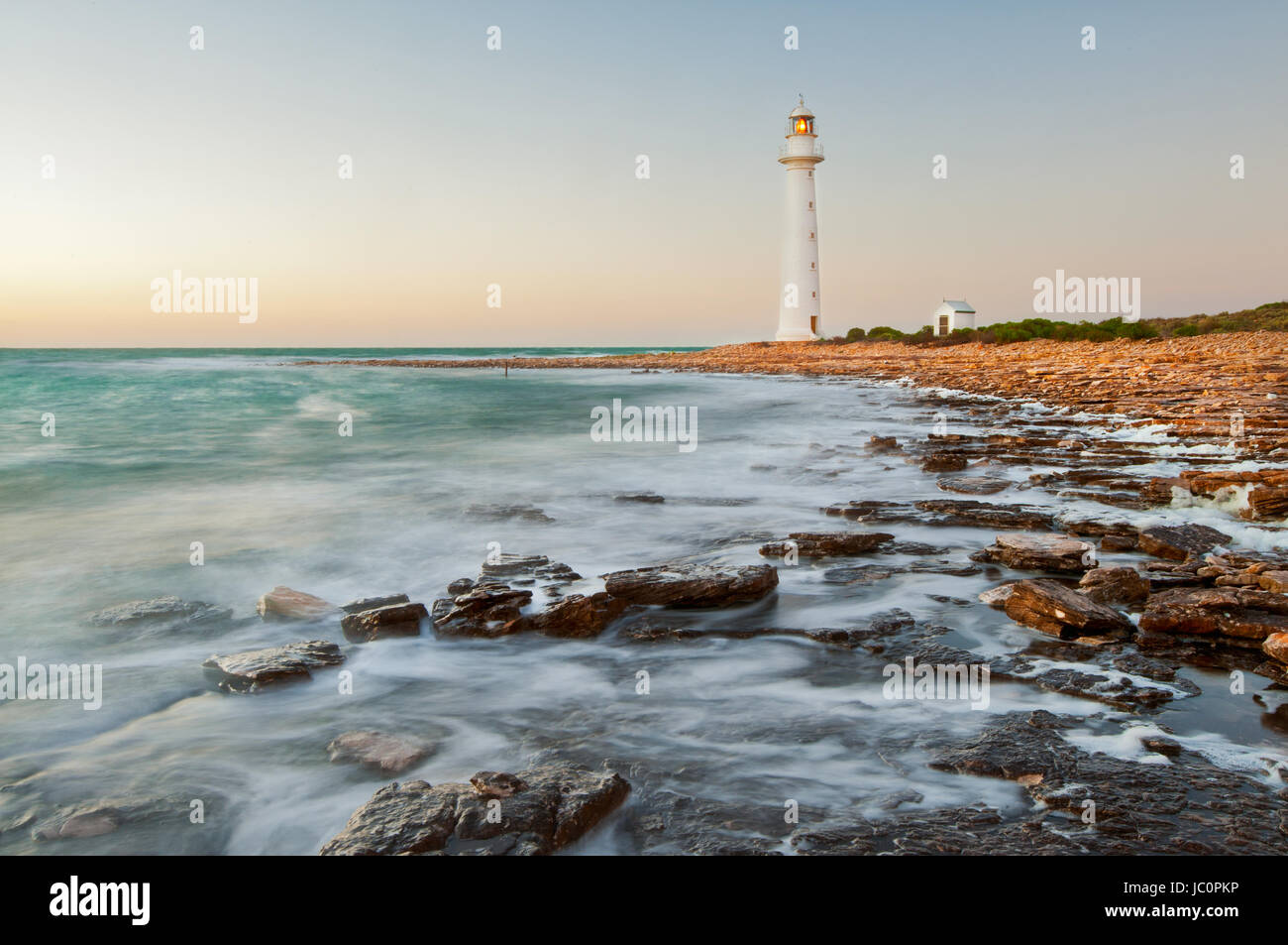 Point Lowly Lighthouse in early morning light. Stock Photo