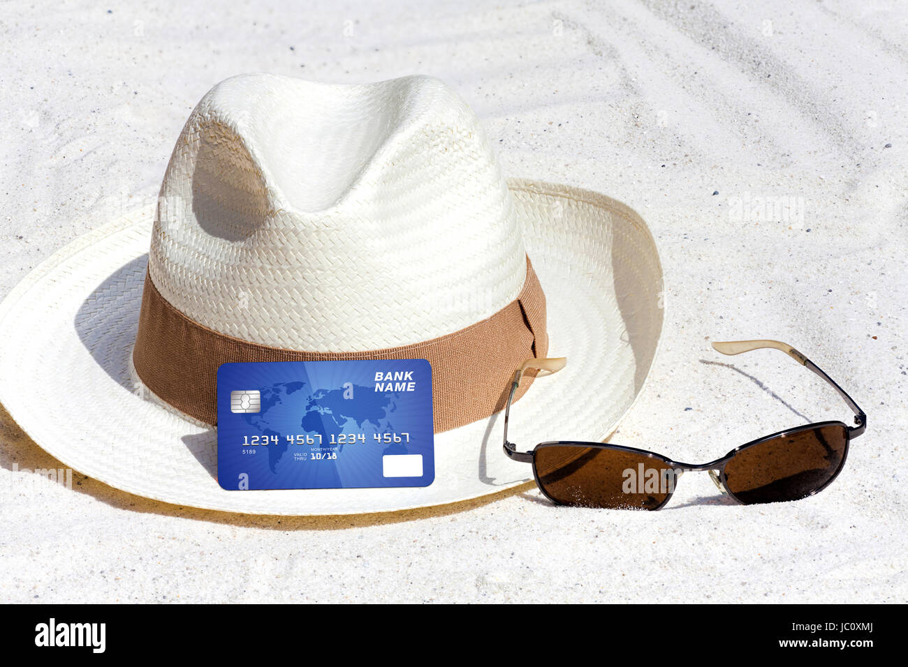 Im Urlaub bargeldlos mit Kreditkarte bezahlen Stock Photo