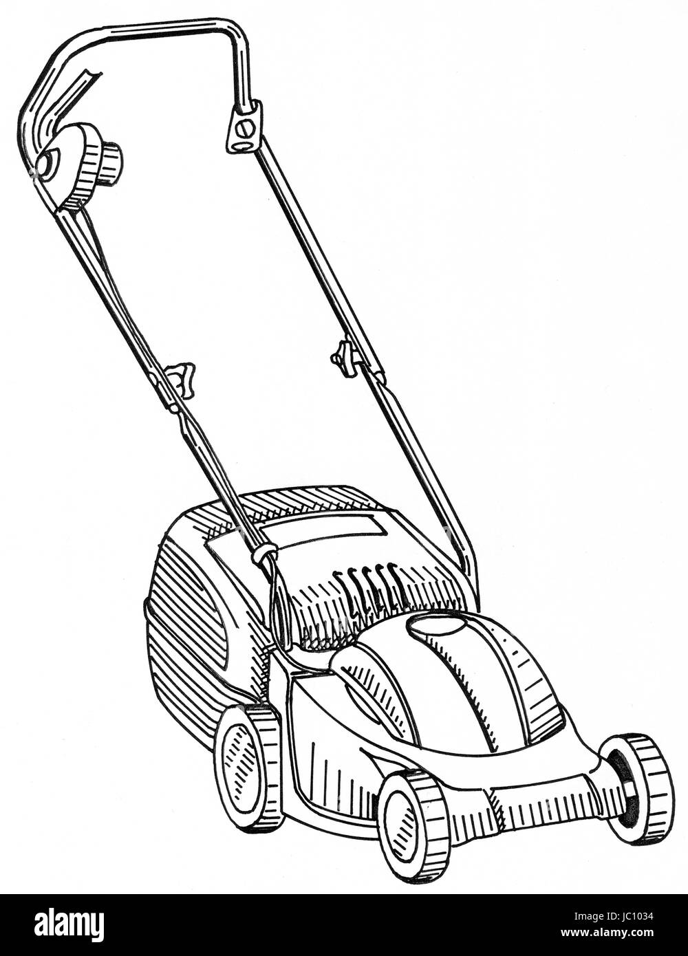 Drawing of lawnmower hi-res stock photography and images - Alamy