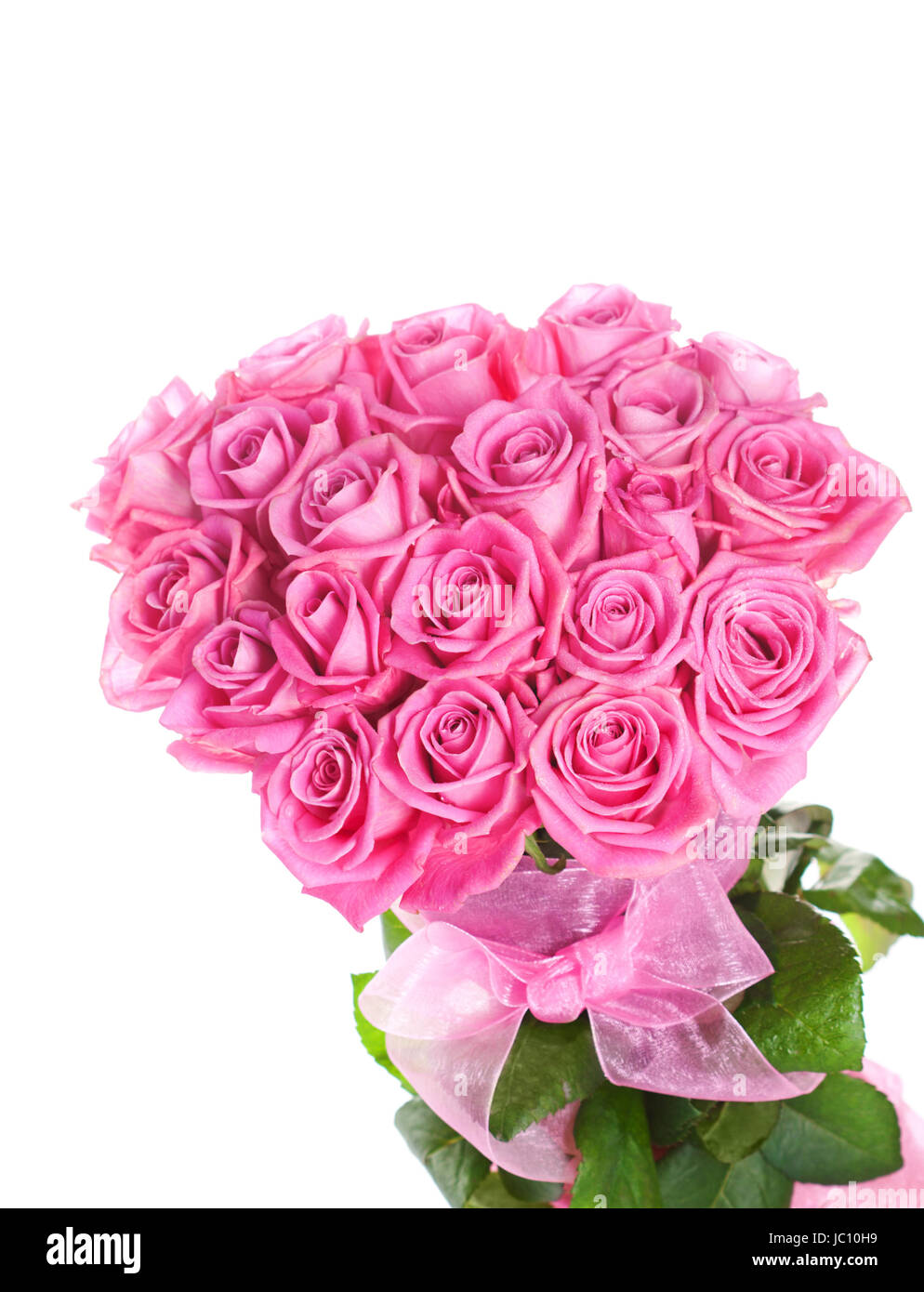Bouquet of pink roses isolated on white background Stock Photo - Alamy