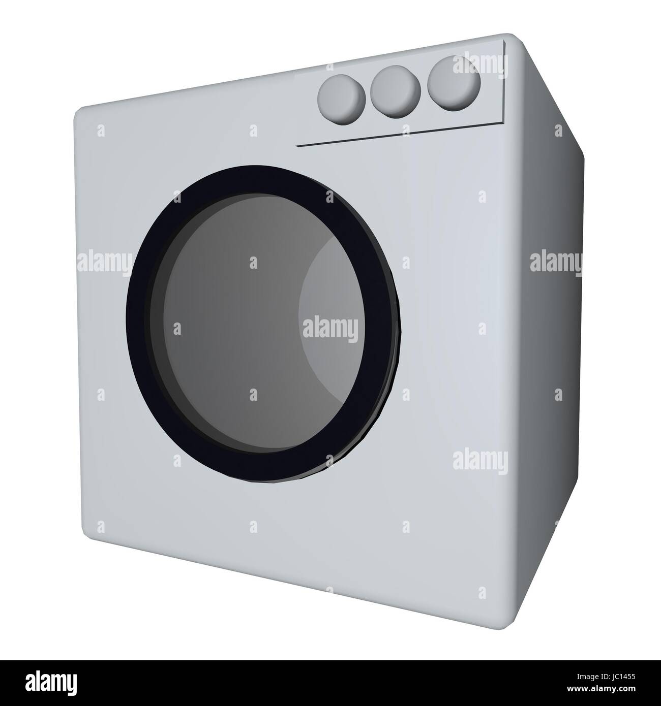 Empty washing machine isolated over white, 3d render Stock Photo Alamy
