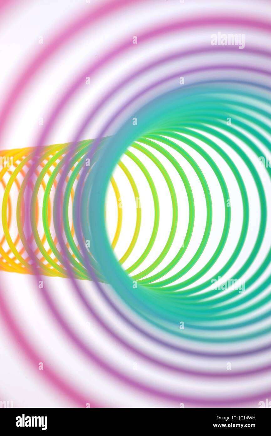 A close up shot of a slinky toy Stock Photo