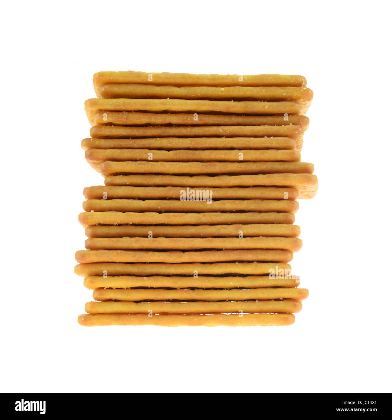 A copse up shot of savoury crackers Stock Photo