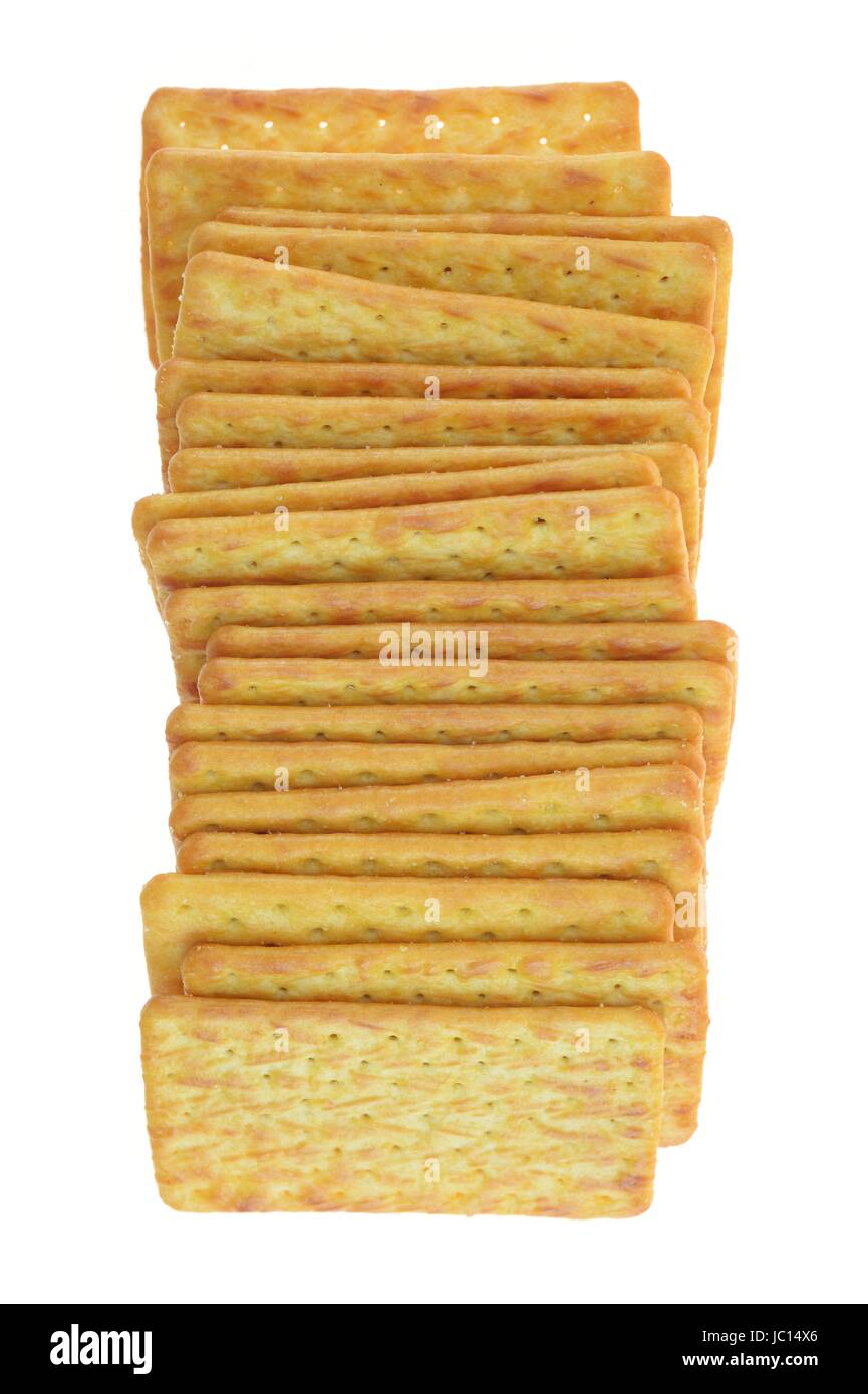 A copse up shot of savoury crackers Stock Photo