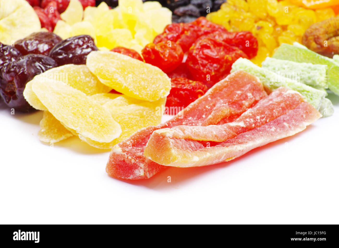 mix dried fruits collection on white Stock Photo - Alamy