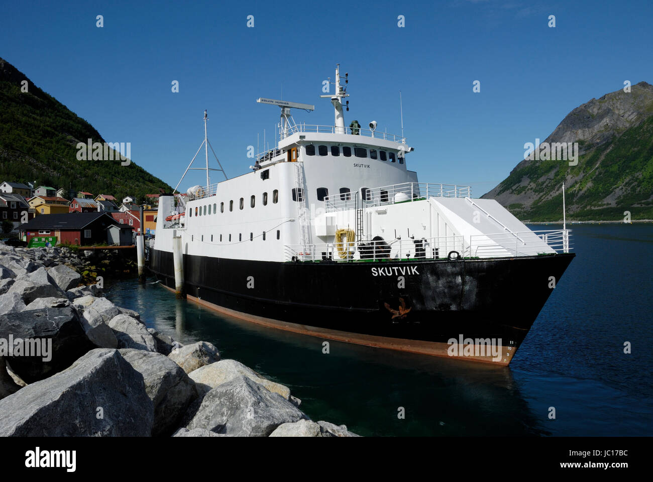 MS Skutvik, Gryllefjord, Senja, Troms, Norwegen Stock Photo
