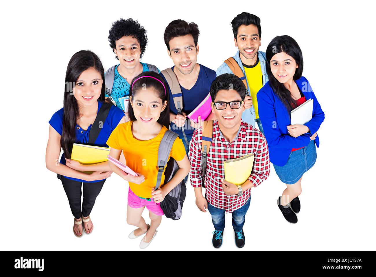 Group College Students Friends Standing Together Stock Photo