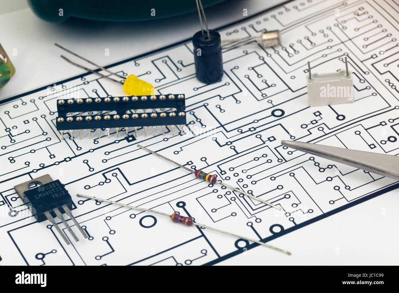 Group of electronic components Stock Photo Alamy