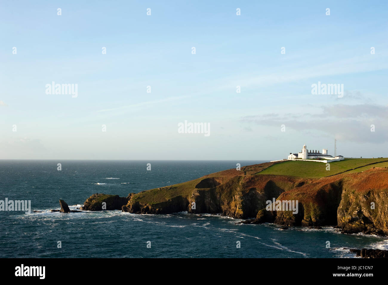 Cornwall Lizard Point Scenic view of the coastline at Lizard Point, Lizard Peninsula ...