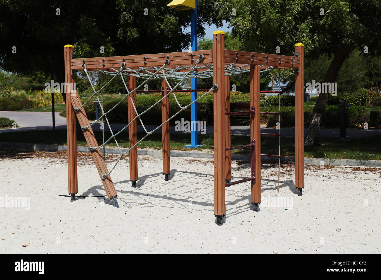 Children's Play Equipment Adventure Park at Abu Dhabi Stock Photo Alamy