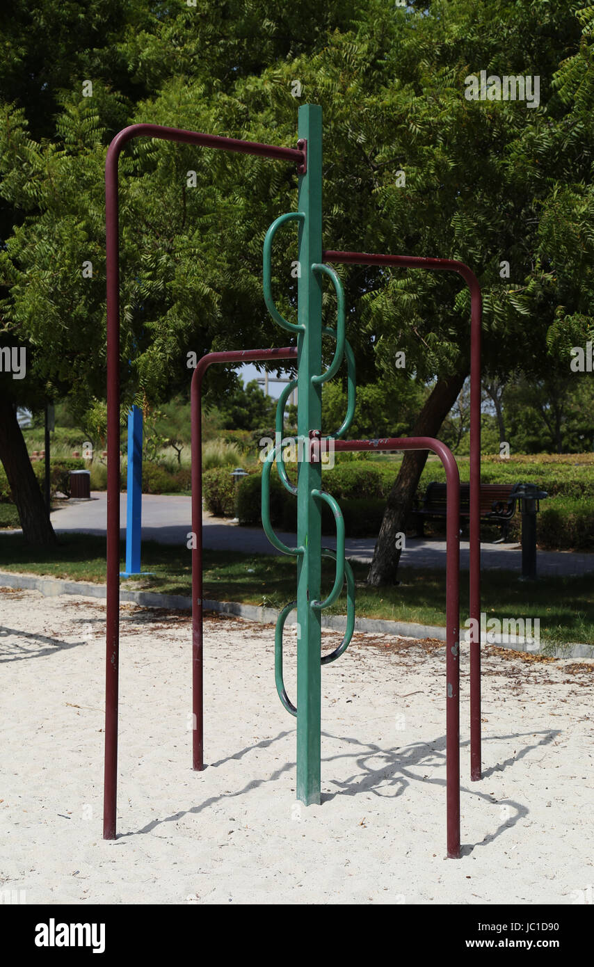 Children's Play Equipment Adventure Park at Abu Dhabi Stock Photo Alamy
