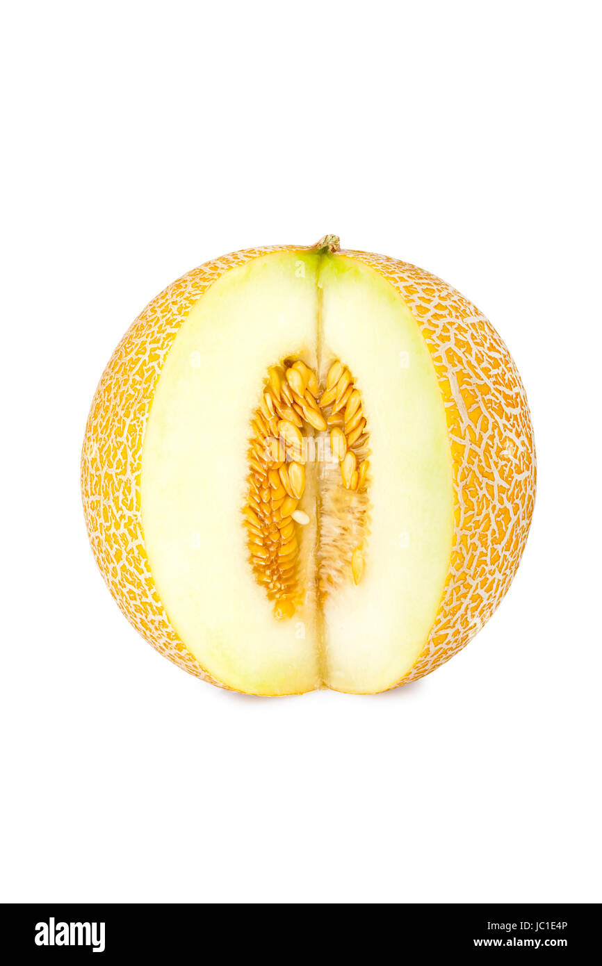 Galiamelone mit Ausschnitt isoliert vor weißem Hintergrund Stock Photo