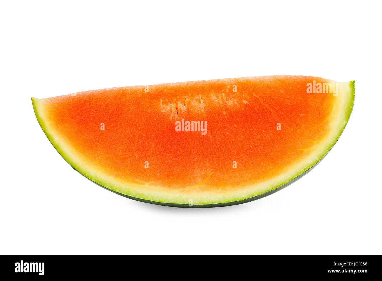 Stück einer reifen Wassermelone isoliert vor weißem Hintergrund Stock Photo