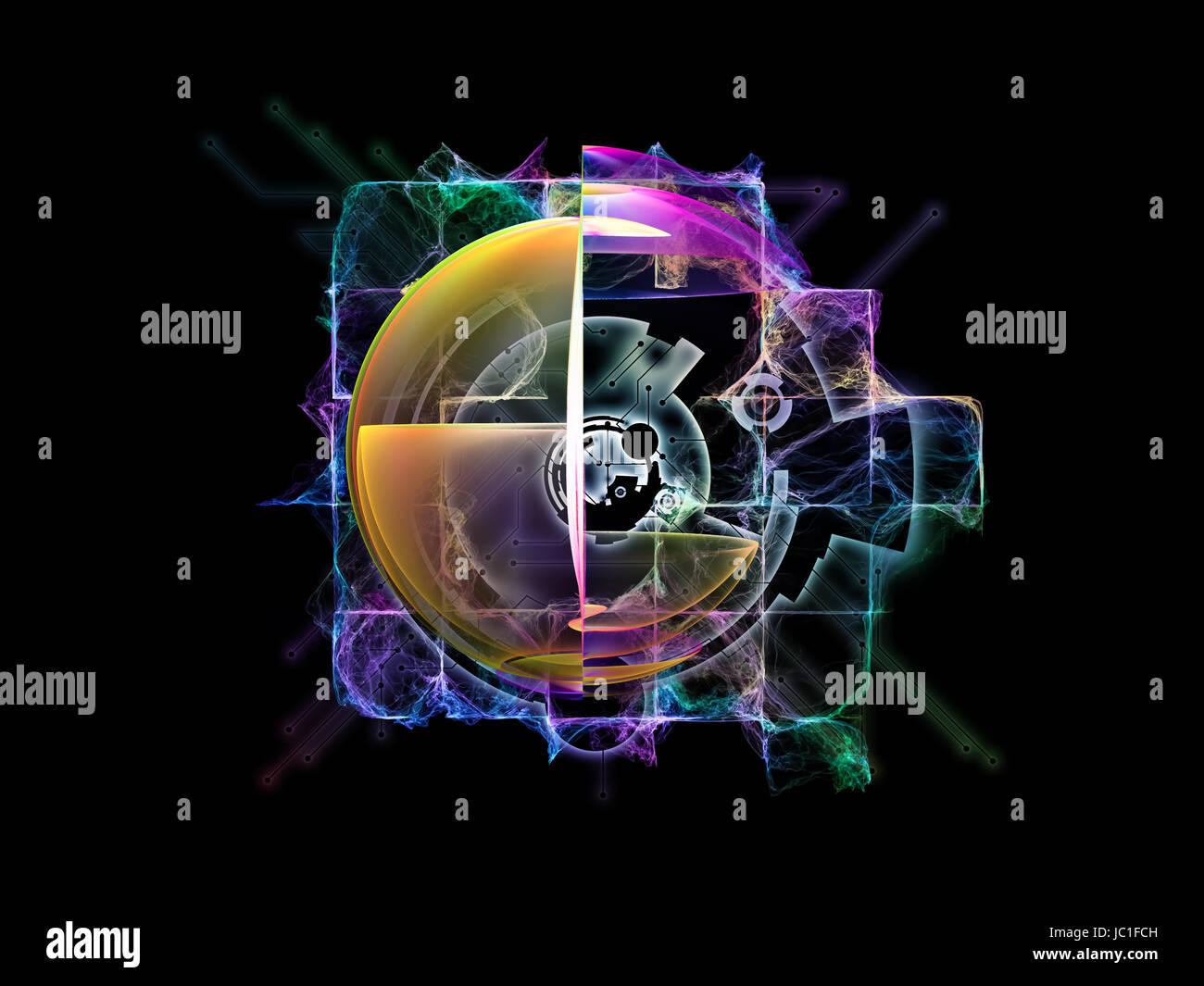 Conceptual Particle series. Design composed of fractal and conceptual ...