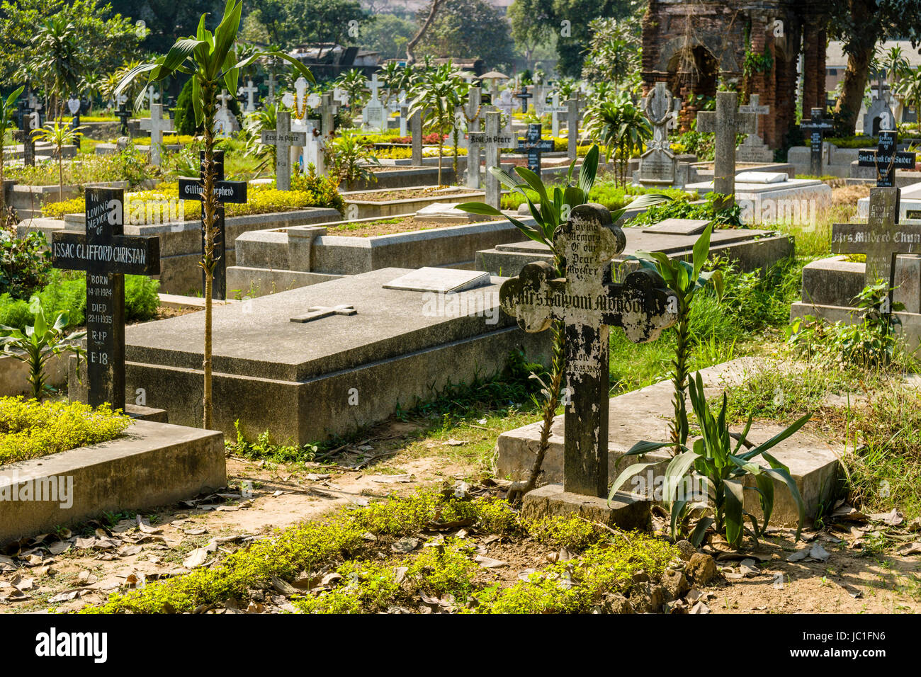 Graveyards on Bhavanipore cemetary Stock Photo