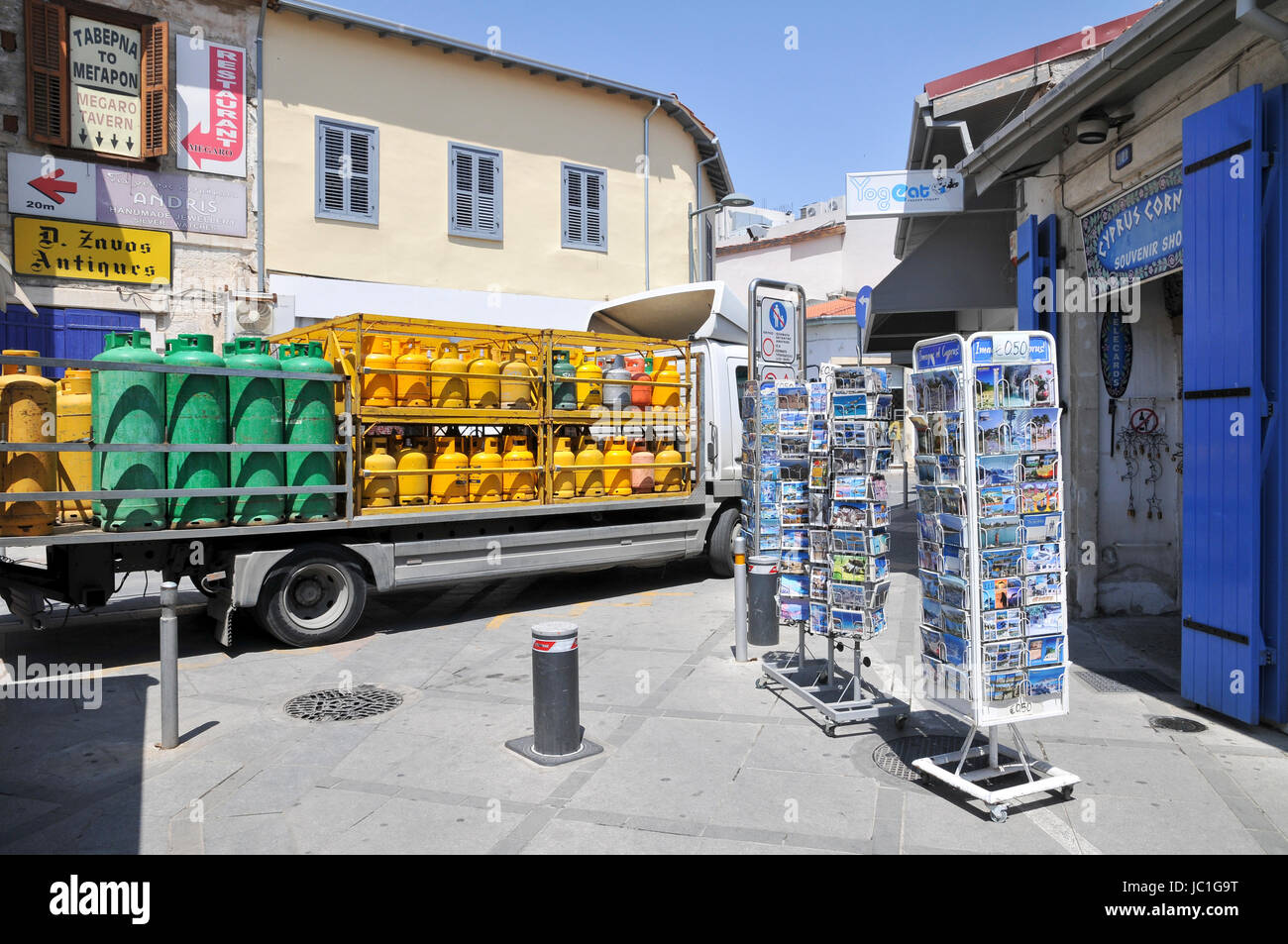 cooking Gas Delivered to homes, Limassol, Cyprus Stock Photo