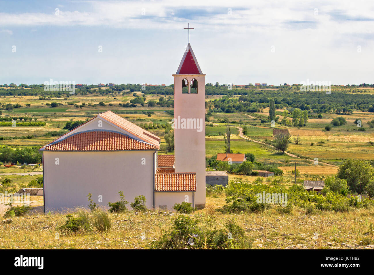 ravni-kotari-church-and-landscape-podgradina-village-dalmatia