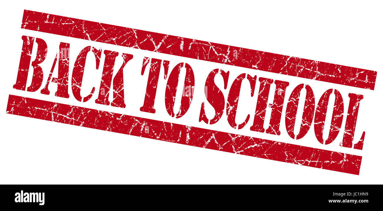Back to school grunge red stamp Stock Photo - Alamy