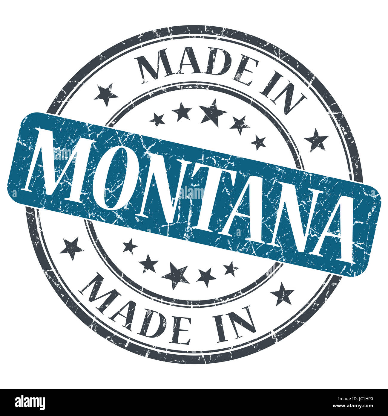 made in Montana blue round grunge isolated stamp Stock Photo Alamy