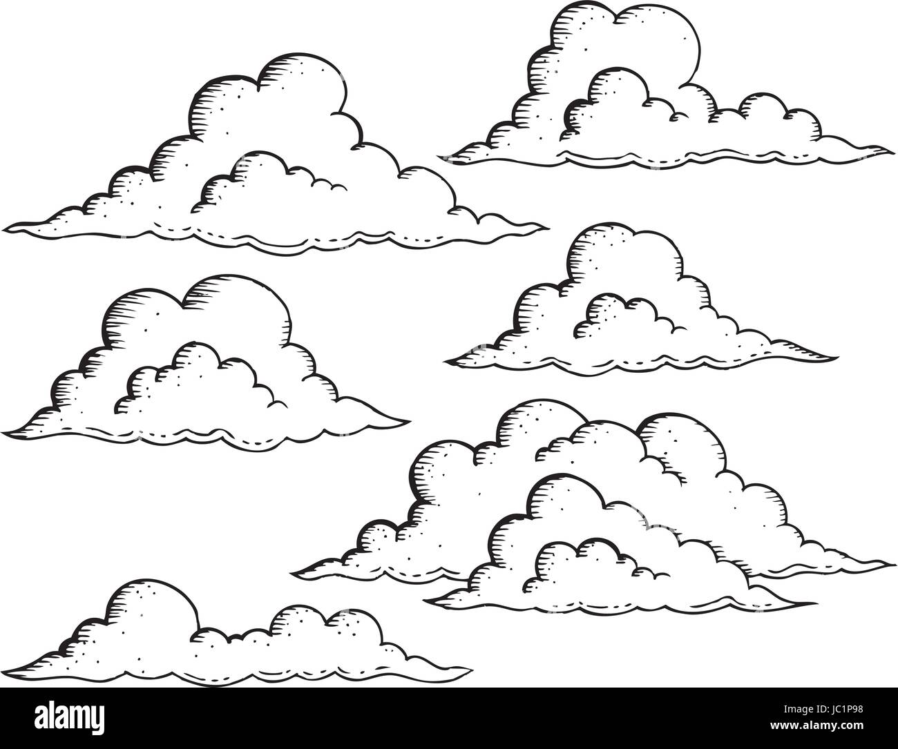 Clouds drawings theme image 1 - eps10 vector illustration. Stock Vector