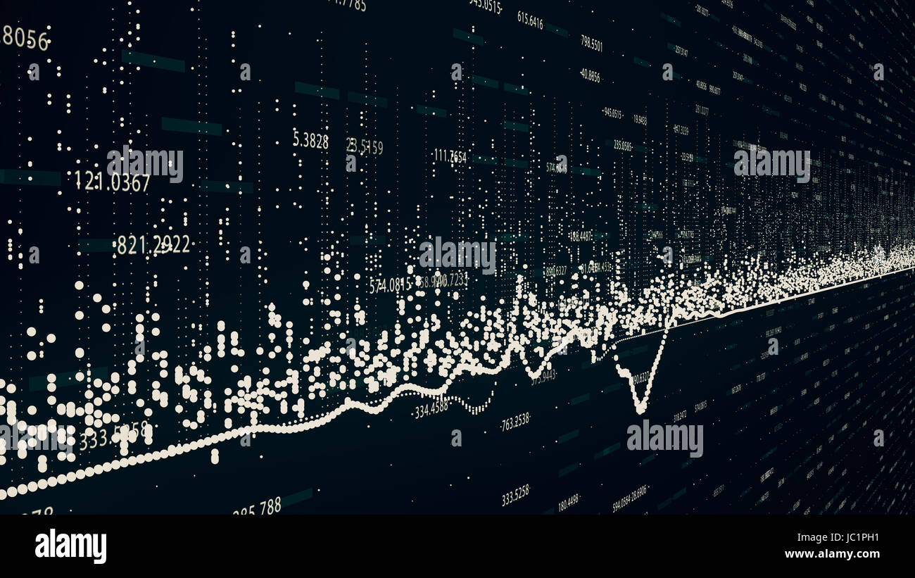 Growing Numbers Graphics Abstract background with growing charts and flowing counters of numbers ...