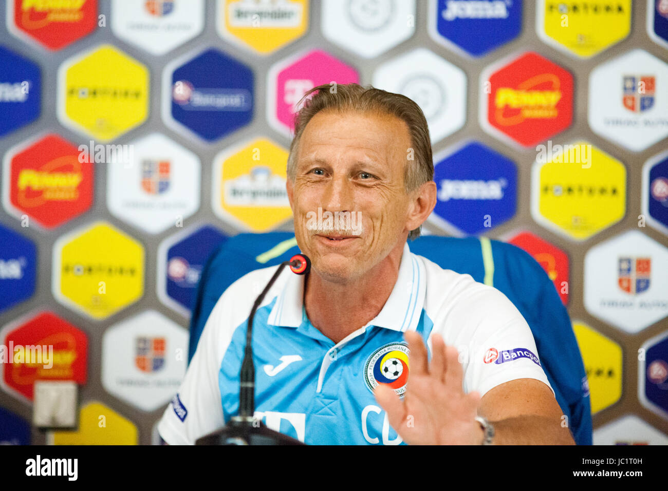 Christoph Daum Romanian National Football Team Head Coach Speaks At Stock Photo Alamy