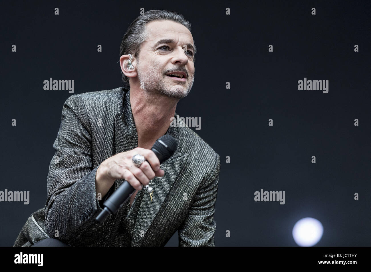 Hannover, Germany. 11th June, 2017. Dave Gahan of Depeche Mode performs  live on stage during the 'Global Spirit Tour' at the HDI Arena on June 11,  2017 in Hannover, Germany. | Verwendung