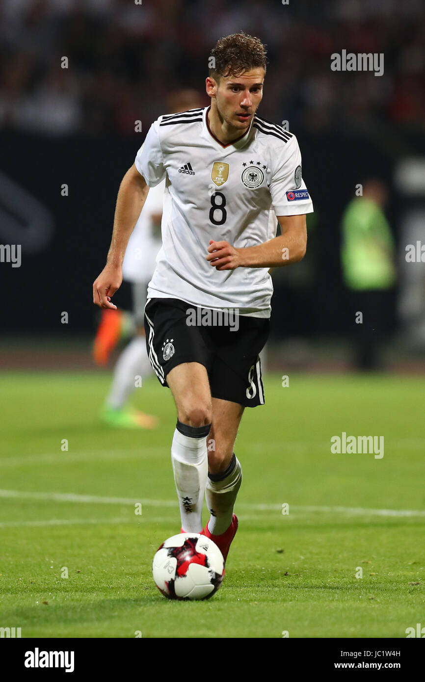 Germany's Leon Goretzka in action during the World Cup qualifying group C  soccer match between Germany and San Marino in Nuremberg, Germany, 10 June  2017. Photo: Daniel Karmann/dpa/ZB Stock Photo - Alamy