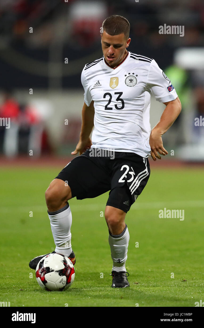 Germany's Diego Demme in action during the World Cup qualifying group C soccer match between Germany and San Marino in Nuremberg, Germany, 10 June 2017. Photo: Daniel Karmann/dpa/ZB Stock Photo