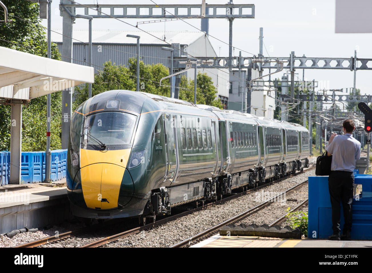 Slough, UK. 13th June, 2017. The prototype Great Western Railway intercity hybrid train on which