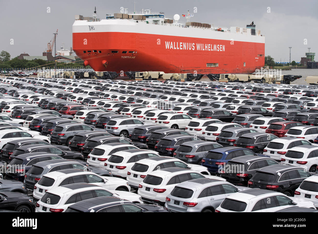 New Mercedes Benz Cars Can Be Seen At The Car Terminal Of The Blg Logistics Group In Bremerhaven Germany 12 June 2017 Photo Ingo Wagner Dpa Stock Photo Alamy