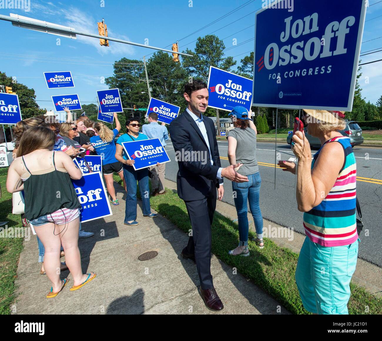Marietta, USA. 13th June, 2017. JON OSSOFF, the Democratic