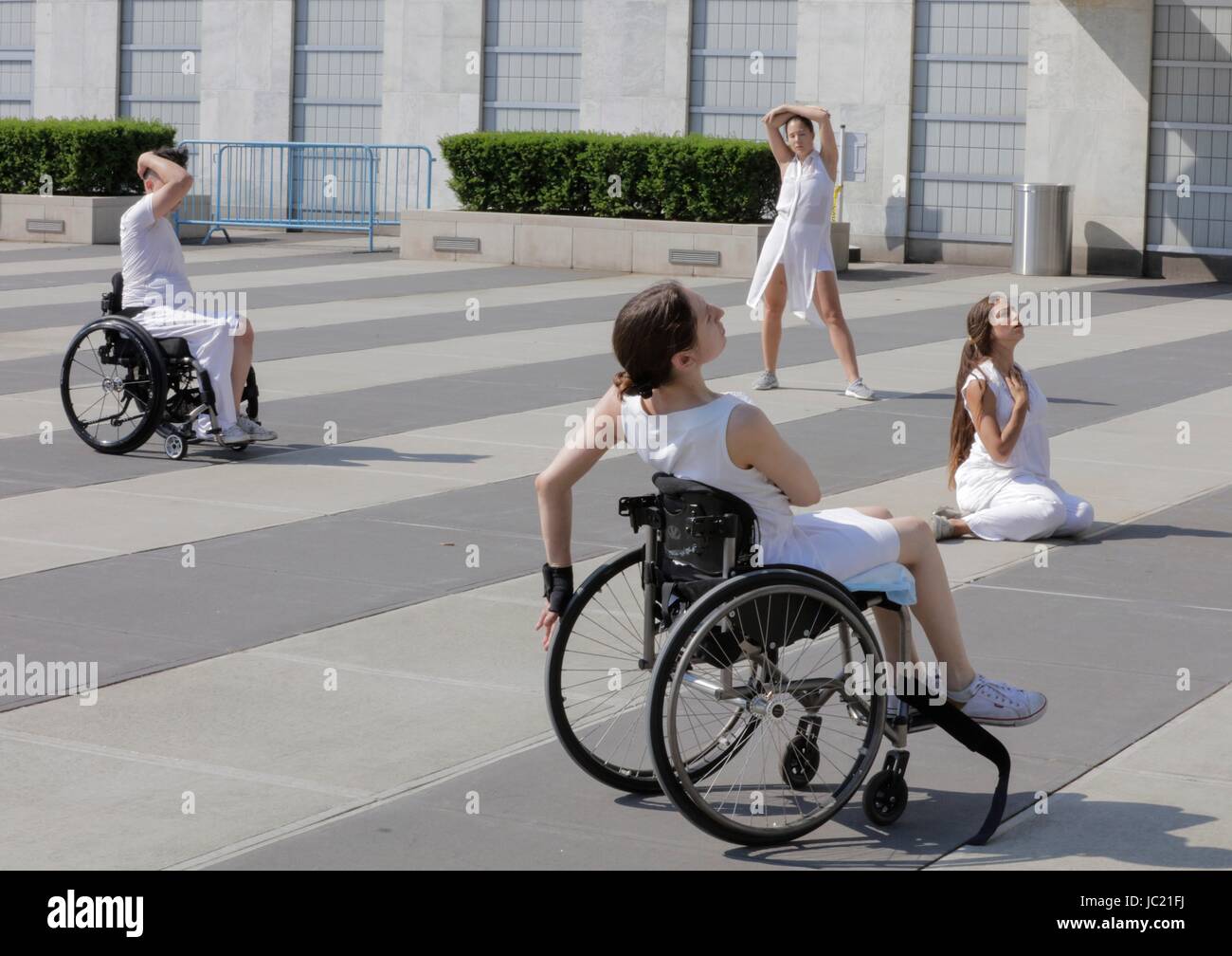 United Nations, New York, USA, June 13 2017 - Heidi Latsky Dance Company is an internationally recognized company, creating work with people with disabilities since 2006 Performed at the UN Headquarters in New York to open the10th Session of the Conference of States Parties to the Convention on the Rights of Persons with Disabilities. Photo: Luiz Rampelotto/EuropaNewswire | usage worldwide Stock Photo