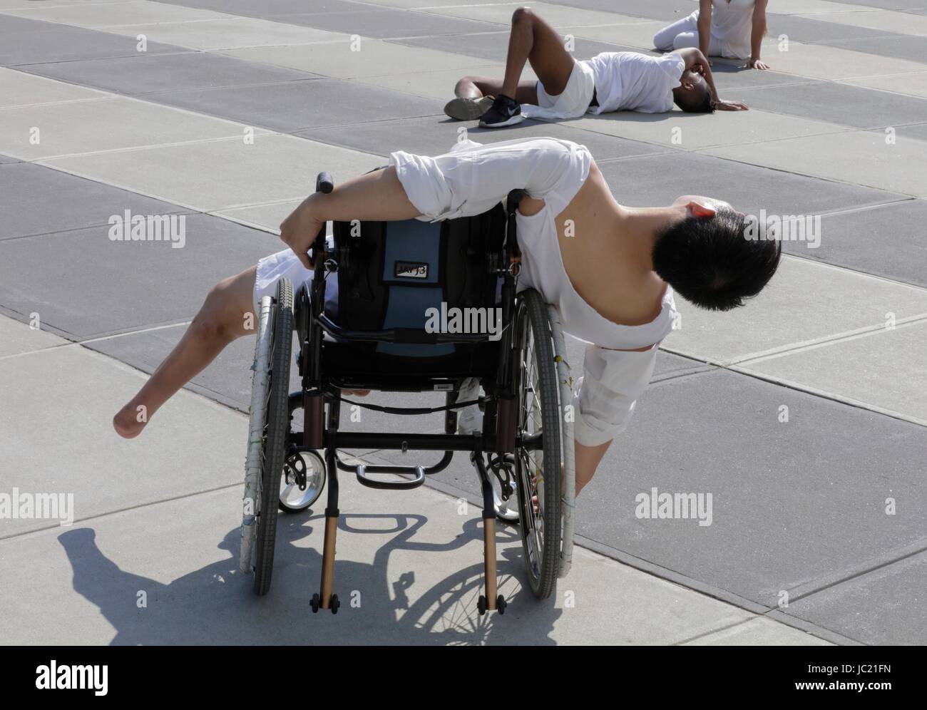 United Nations, New York, USA, June 13 2017 - Heidi Latsky Dance Company is an internationally recognized company, creating work with people with disabilities since 2006 Performed at the UN Headquarters in New York to open the10th Session of the Conference of States Parties to the Convention on the Rights of Persons with Disabilities. Photo: Luiz Rampelotto/EuropaNewswire | usage worldwide Stock Photo