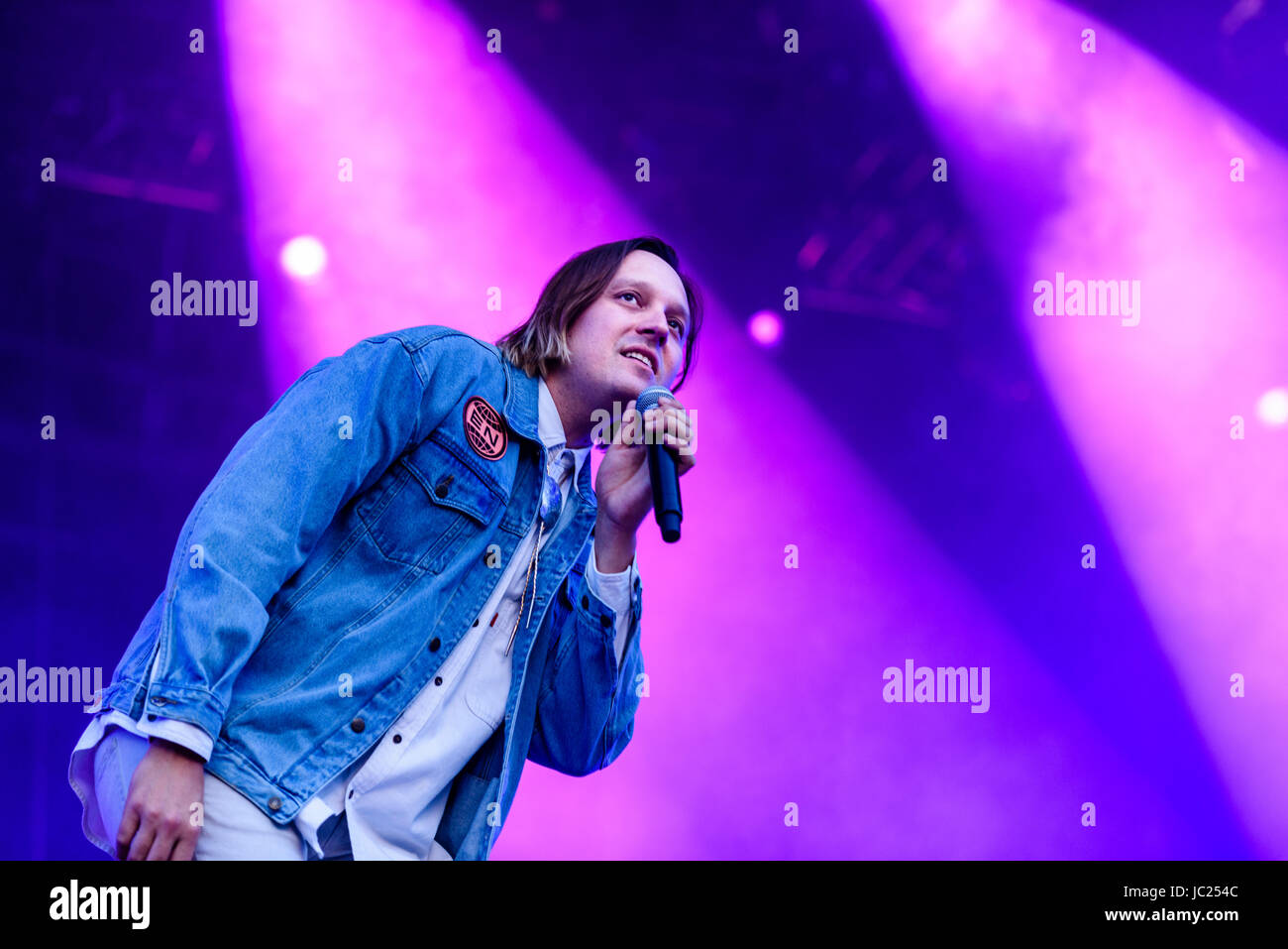 Belfast, Northern Ireland. 14 Jun 2017 - Arcade Fire play the Belsonic Music Festival Stock Photo