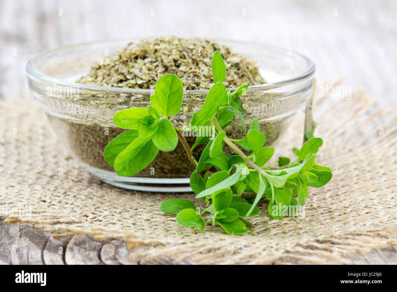 Fresh and dried Marjoram Stock Photo Alamy