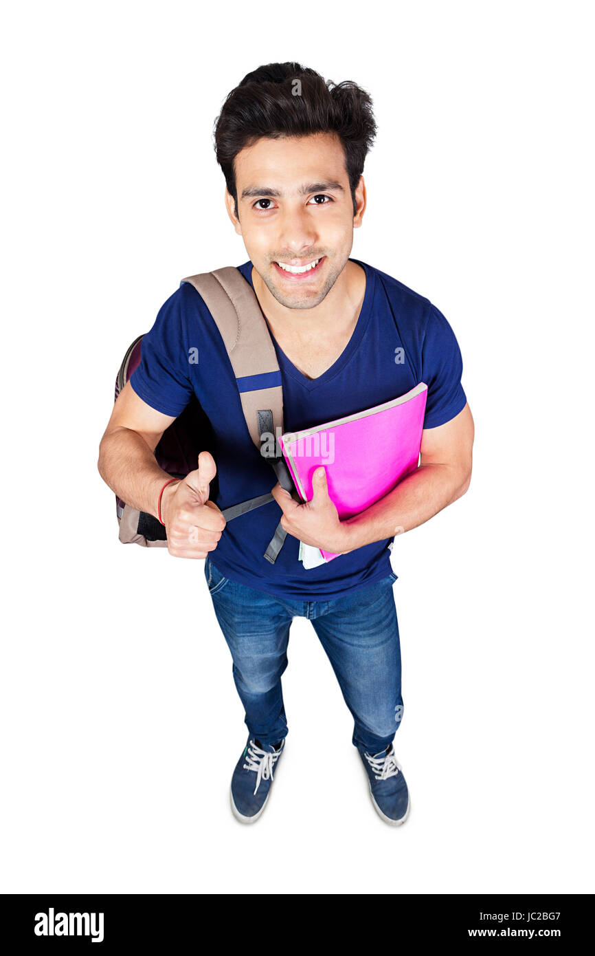 College Young Boy Student Education Successful Thumbsup Stock Photo - Alamy
