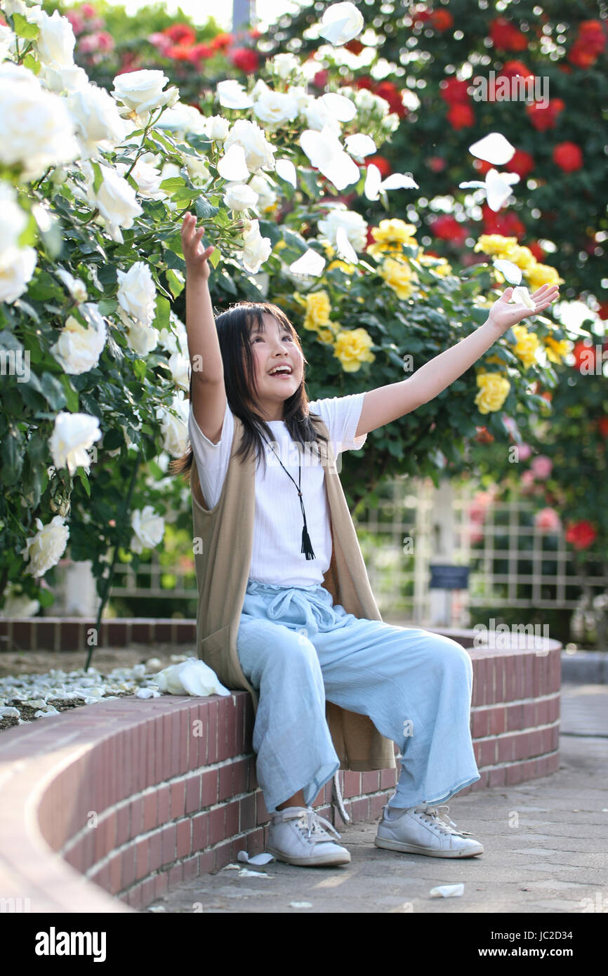Rose and Girl Stock Photo Alamy
