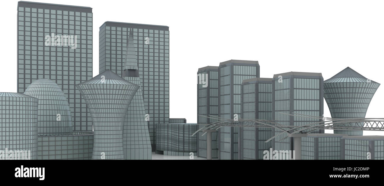 Illustration of City Landscape on the white background Stock Photo - Alamy