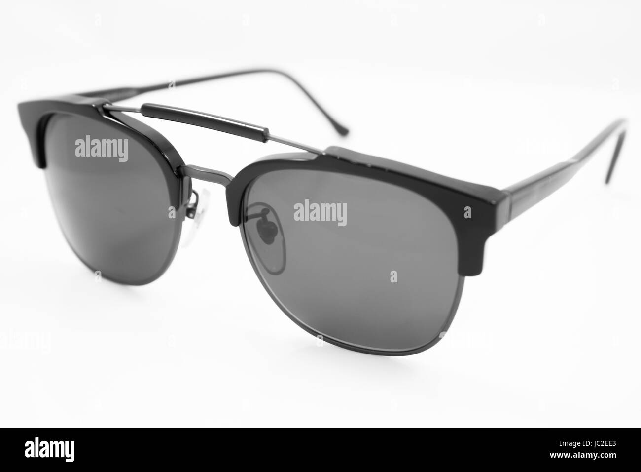 Black lens sunglasses isolated on white background, stock photo Stock