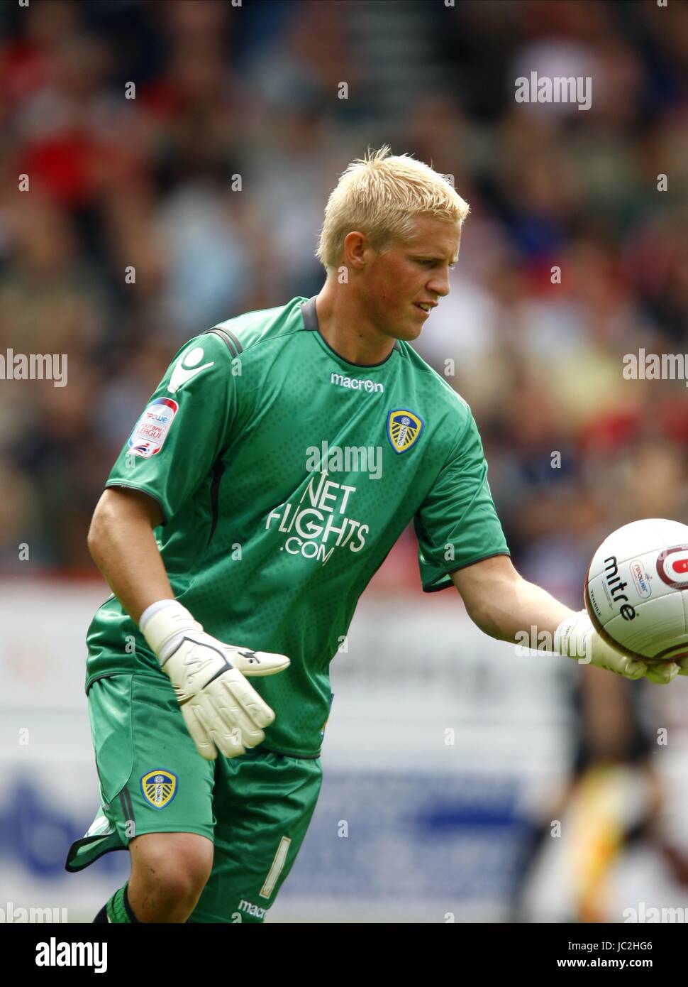 Kasper Schmeichel Leeds United Fc City Ground Nottingham England 15 Stock Photo Alamy
