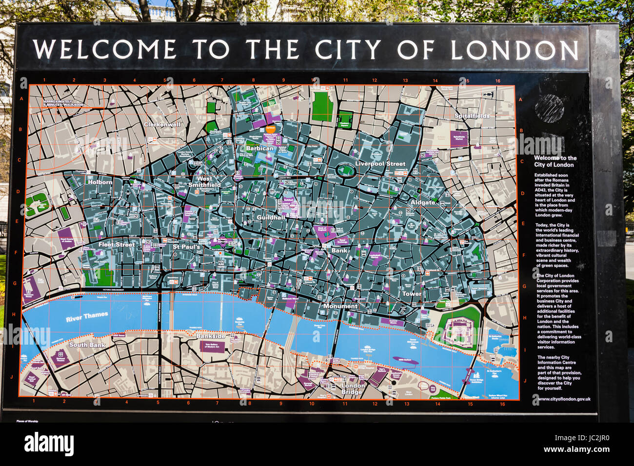 England, London, City of London, Street Map Stock Photo