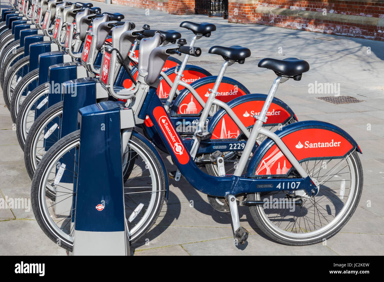England, London, Santander Bike Hire Stand Stock Photo - Alamy