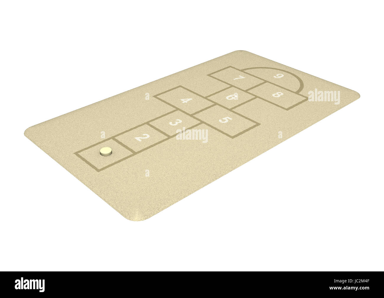 3d digital render of a hopscotch rug isolated on white background Stock Photo