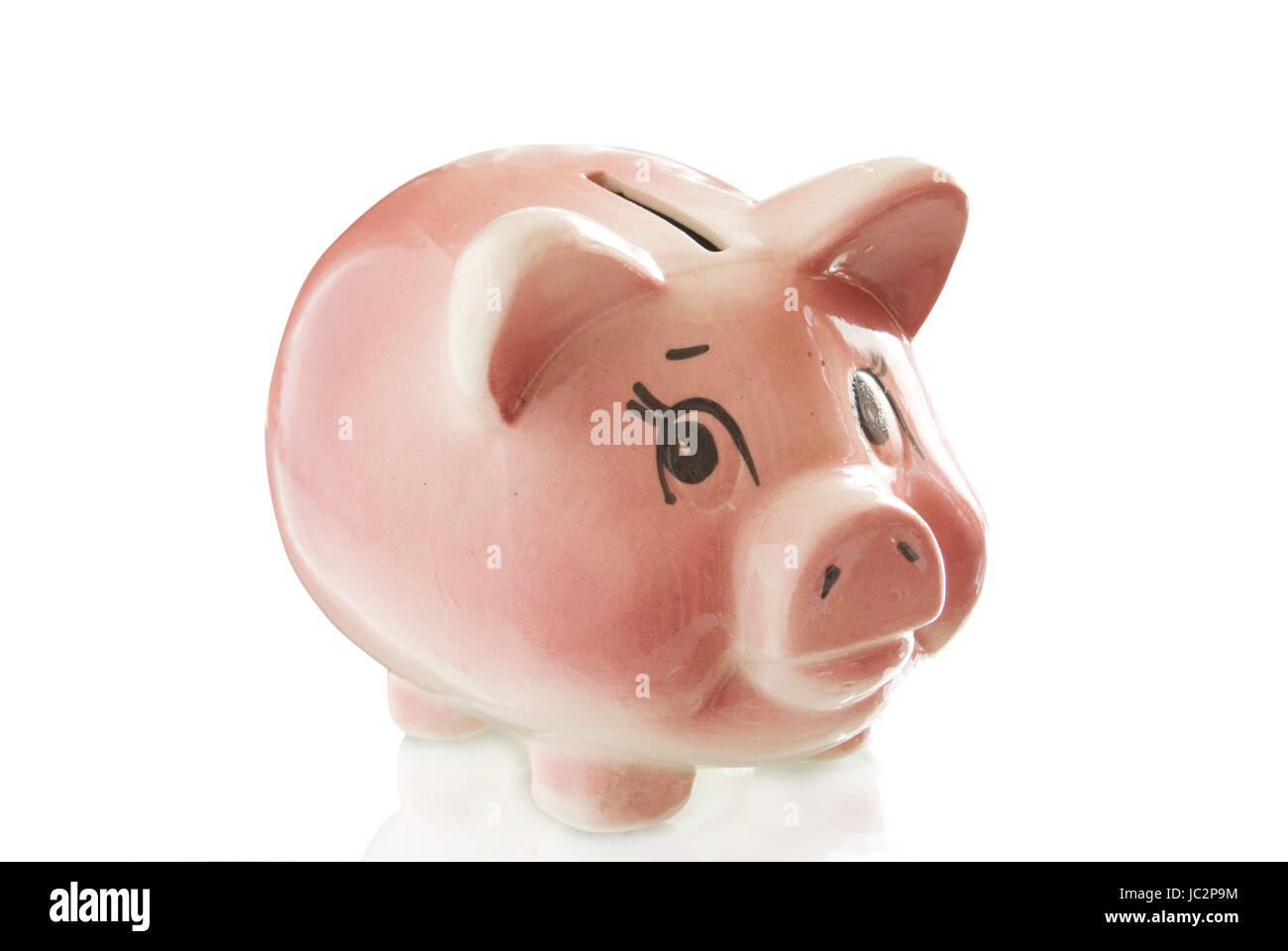 Pink piggy bank isolated on white background Stock Photo - Alamy