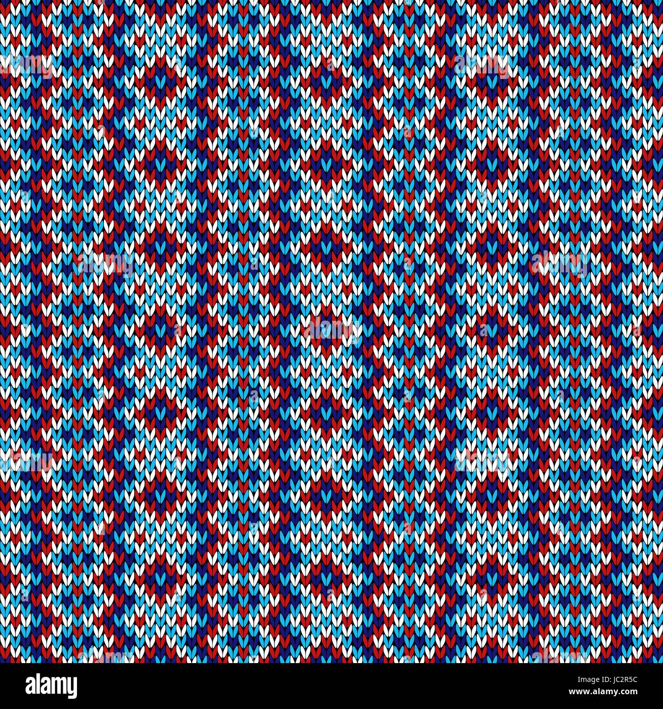 Knitting seamless vector pattern as a fabric texture in red, white and ...