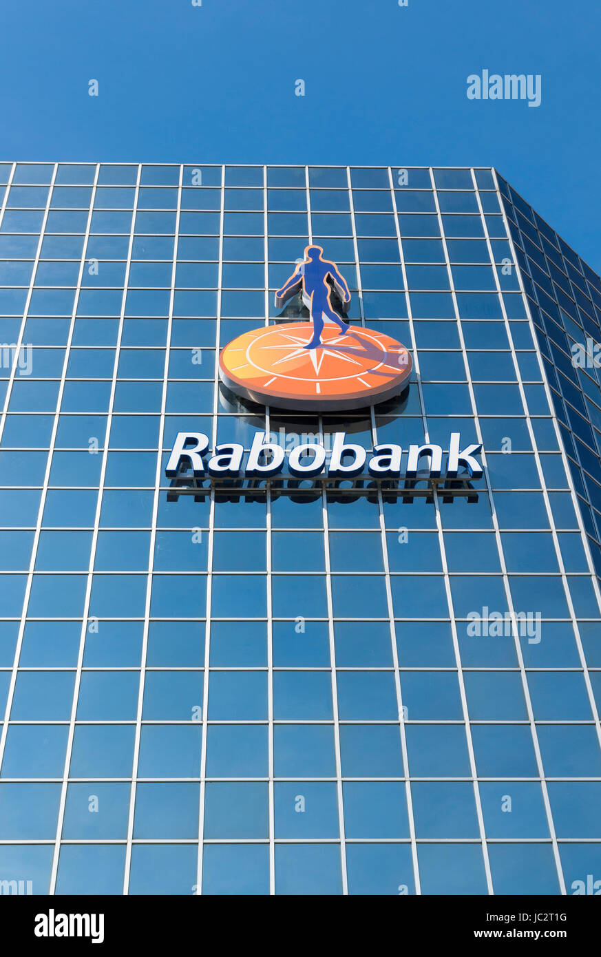logo on the rabobank headquarters building in utrecht, netherlands