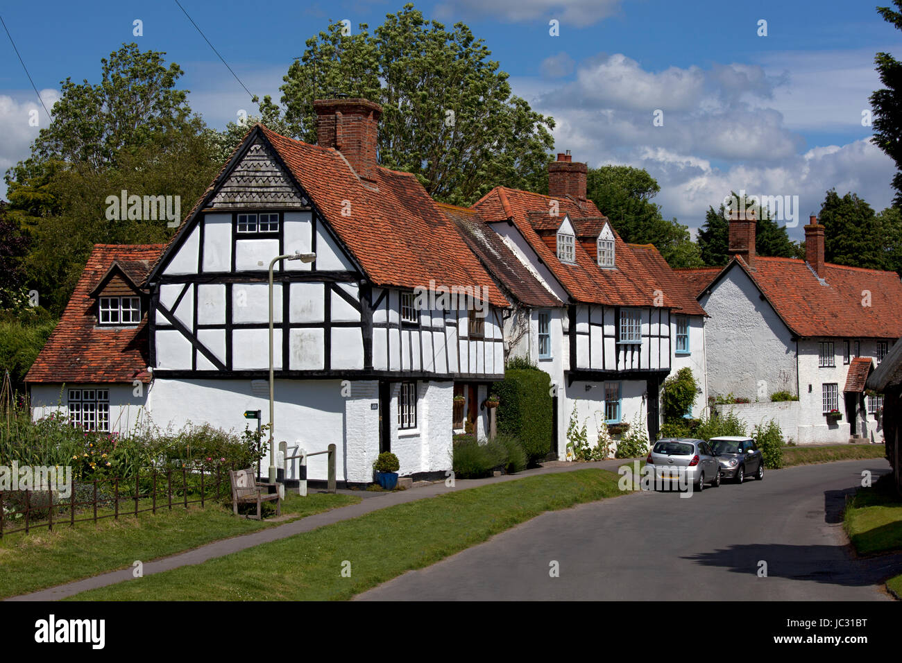Village high street scene in East Hagbourne,Oxfordshire,England Stock Photo