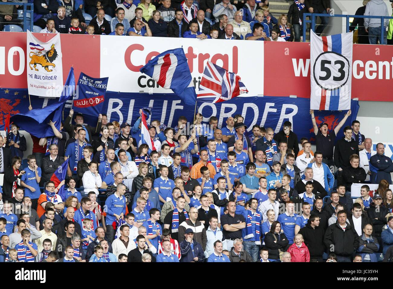 RANGERS FANS IN IBROX GLASGOW RANGERS FC GLASGOW RANGERS FC IBROX ...