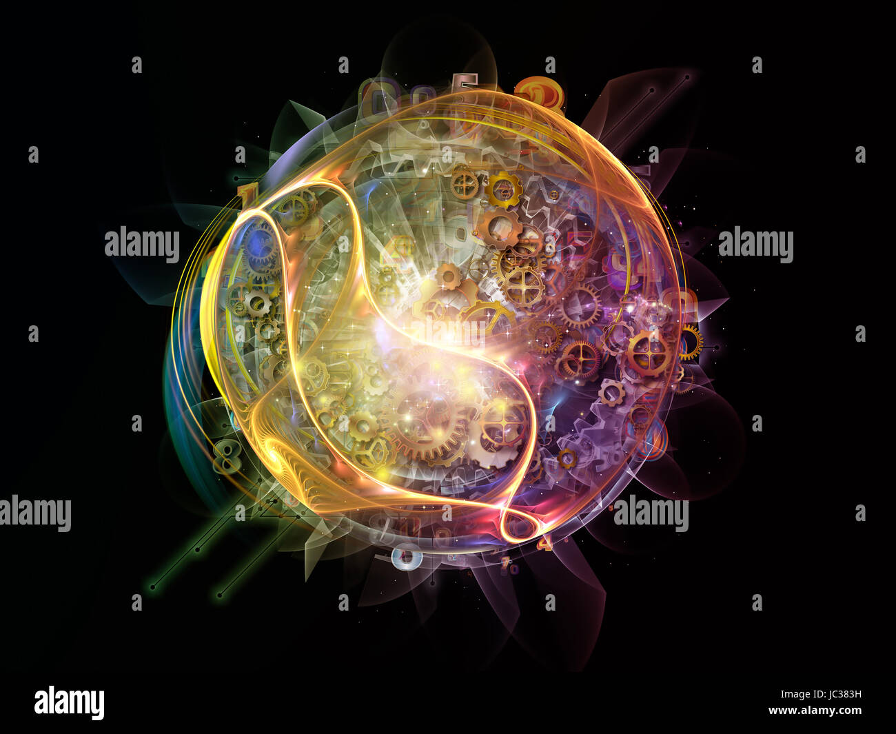 Conceptual Particle series. Design composed of fractal and conceptual ...